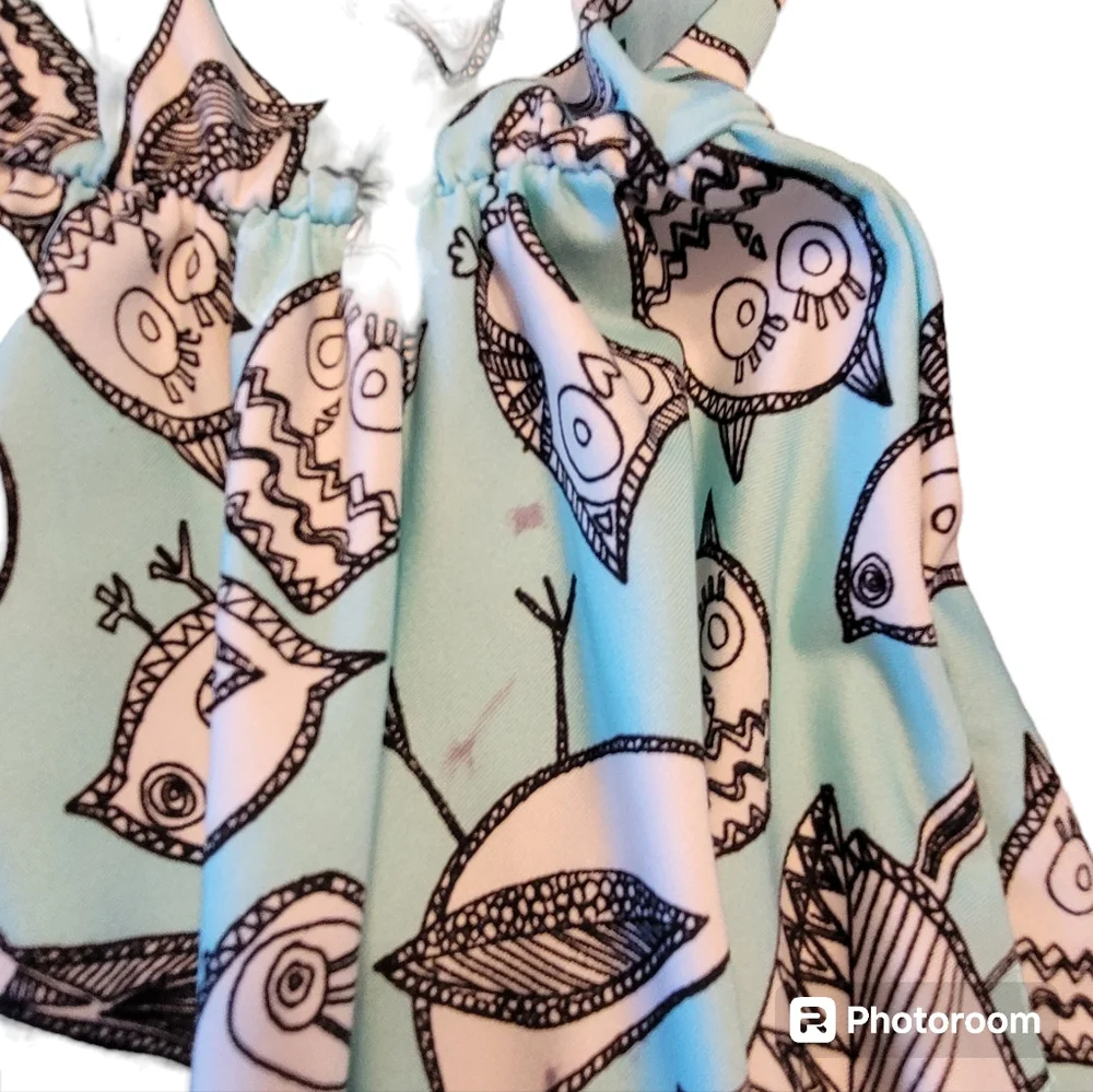 Dot Dot Smile Sketched Owls and Birds Cap Dress
